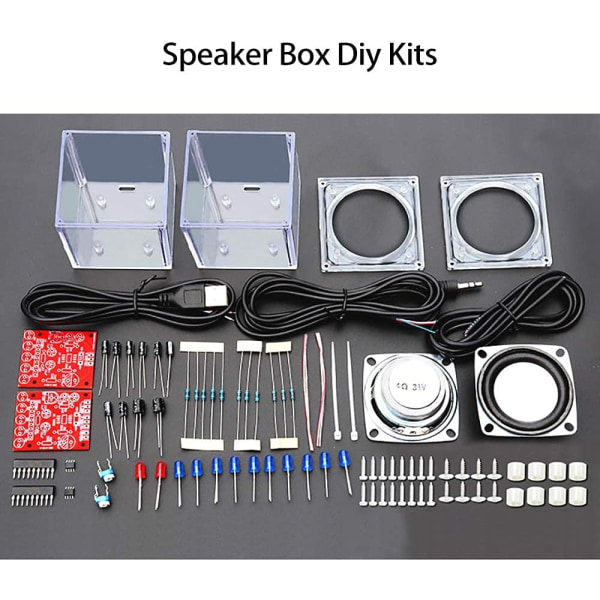 Mini Advanced Electronic Transparent Speaker Box DIY Kit Ljudförstärkare Music Audio 3Wx2 för Arduino Xmas Kids Presentförpackning EK1918U