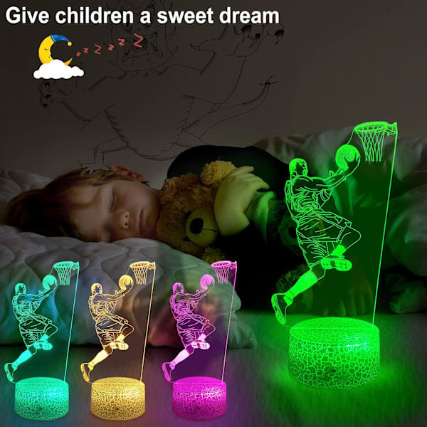 Kobe 3D natlampe basketball lamper sengelamper til voksne