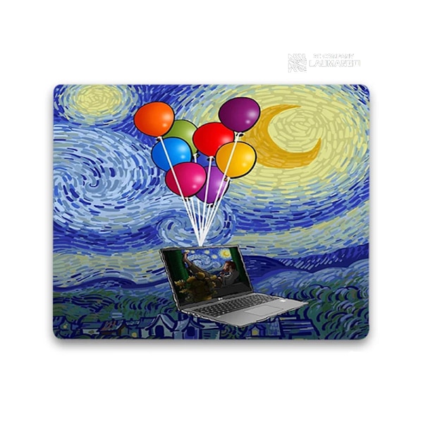 Liten musmatta tecknad Van Gogh illustration PC Gamer-skåp tangentbord skrivbordsmatta datorspelstillbehör musmatta animemattor ZY003221 20x25cm