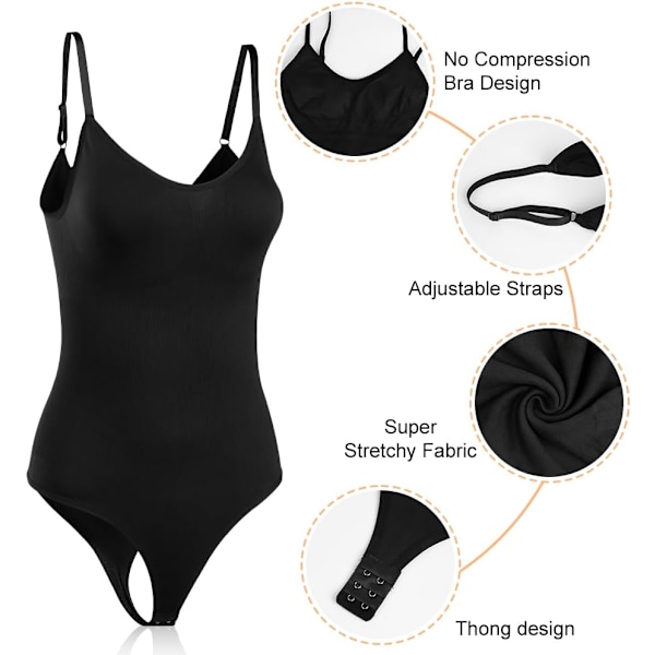 Sømløs Shapewear, Justerbare Stropper Full Body Shaper til Kvinder, Mavekontrol XL