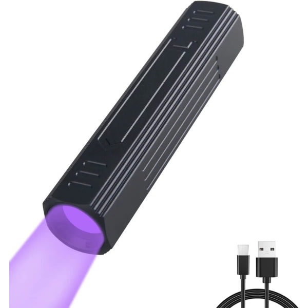 365nm uppladdningsbar UV-ficklampa med svart filter för att härda