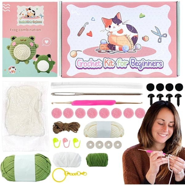 Virka Startpaket, Professionella Verktyg, Virknålar & Garn för Nybörjare och Erfarna