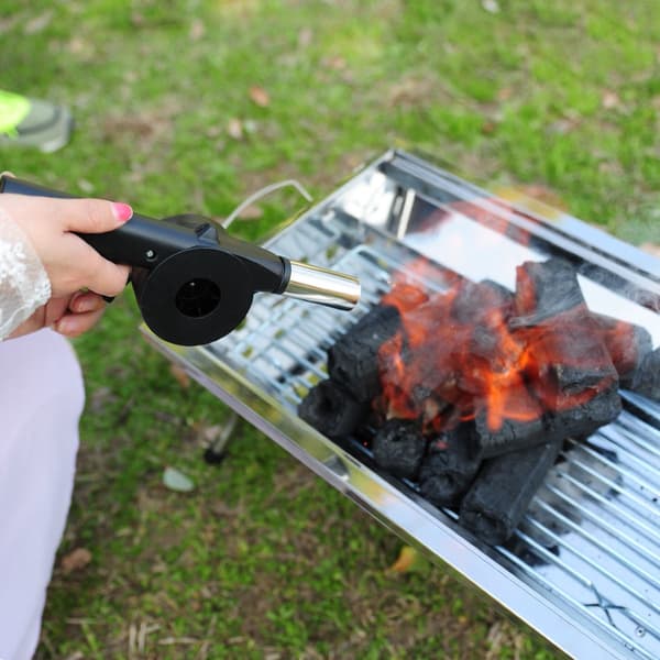 Grillstarter, manuell vifte for kull og briketter, camping