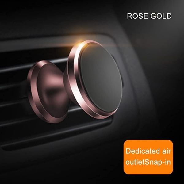 CQBB Universal magnetisk biltelefonhållare Luftuttag Bilnavigeringsfäste Magnetmagnet Kompatibel med de flesta smartphones (Färg: Rose Gold)