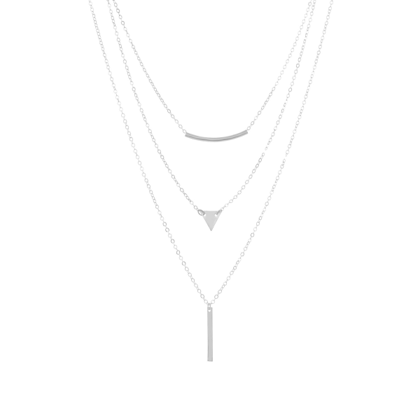 S925 Sterling Silver Multilayer Layered Triple Long Chain