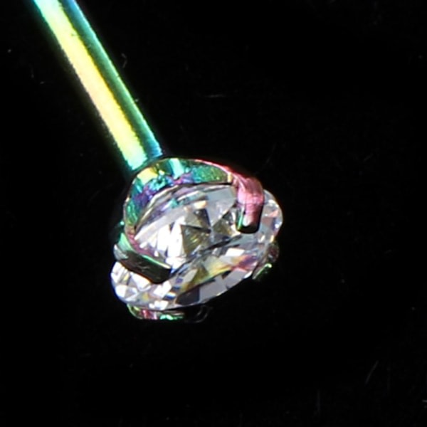 5 st rostfritt stål strass labret läppörhänge 16g rund kristall