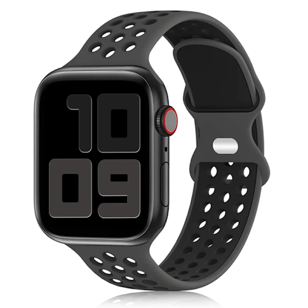 Sportrem för Apple Watch Band 44mm 40mm 42-38-41mm 45mm Air-hole silikonarmband iWatch Series 8/7 6 SE 5 4 3 Ultra 2 49mm Black 03 49mm-42-44-45mm SM