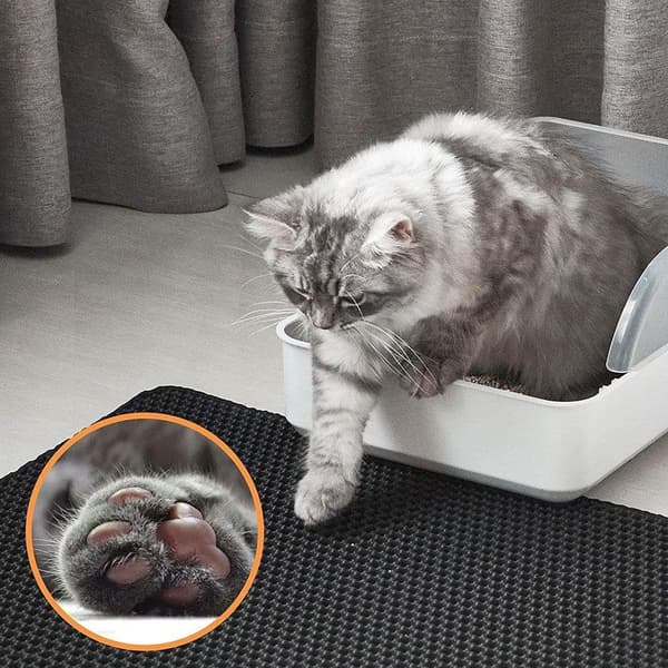 Cat Litter Mat with Honeycomb Design, Non-Slip and Waterproof, Multiple Sizes Grå 45*30cm