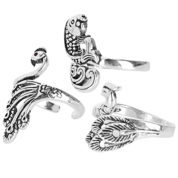 3 st justerbara stickringar för stickning, virknålsöglor, garnstyrning, fingerhållare, syverktyg