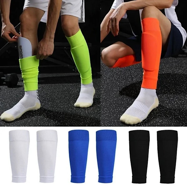 Professionella benskydd för män Basketboll Fotboll Sportsstrumpor Vuxen Benskydd för ungdomar Kalvstrumpor Cover Calcetines Hombre fluorescerande grön