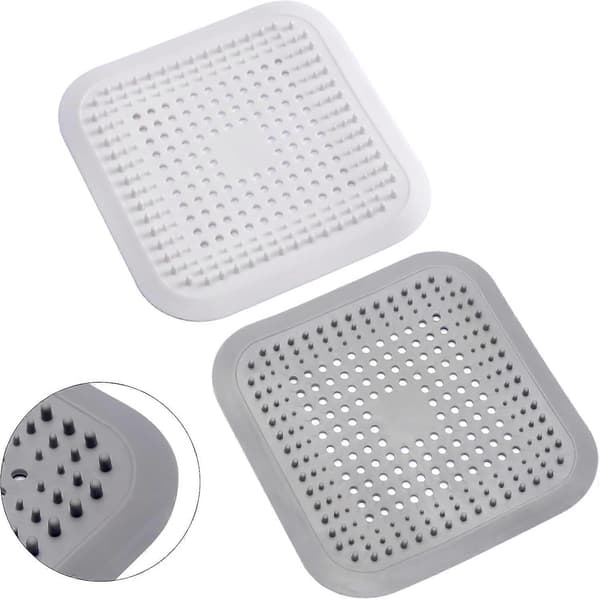 Silicone Hair Catcher for Shower Drain with Suction Cup, Sink Strainer Drain Protector for Bathroom and Kitchen