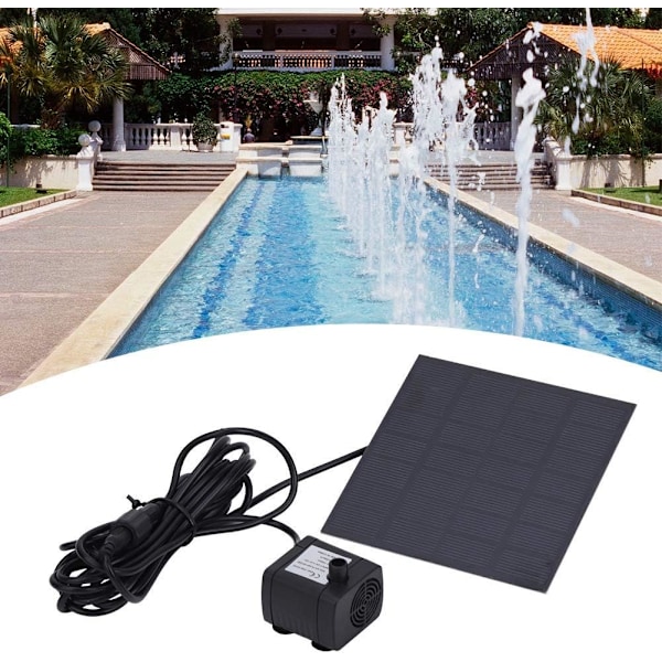1,2W Miniatyr Borstlös Solcellsdriven Dränkbar Vattenpump för Fontän, Damm, Akvarium