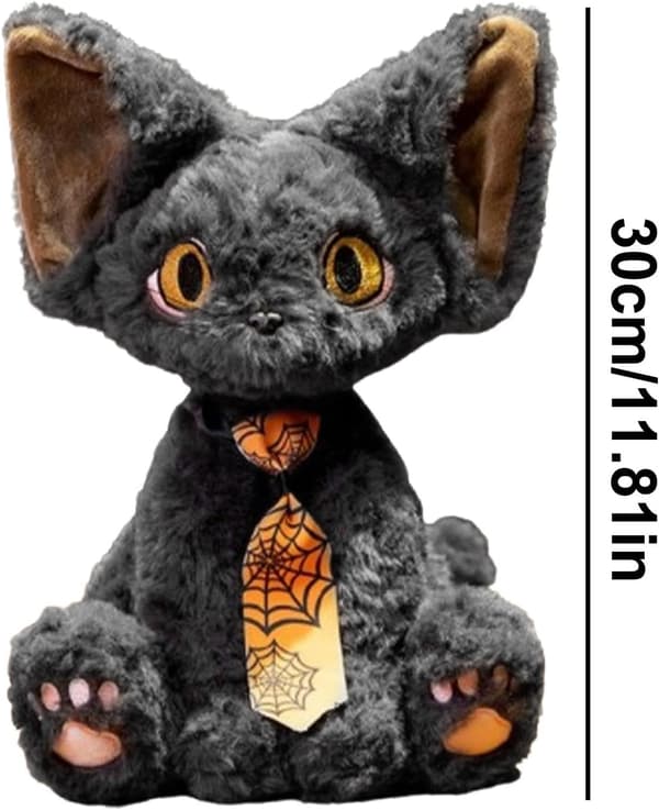 11,8\" Sort Kat Pludset Legetøj, Blød Halloween Dekoration Tie style