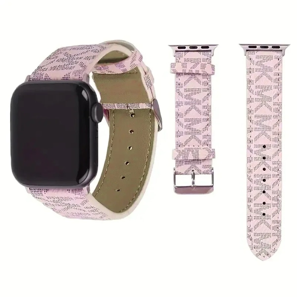 Ur, der er kompatibel med Apple Watch-rem 38 40 mm 41 mm 42 mm 44 mm 45 mm, klassisk rem med designerretro læderrem Pink 42mm 44mm 45mm 49mm