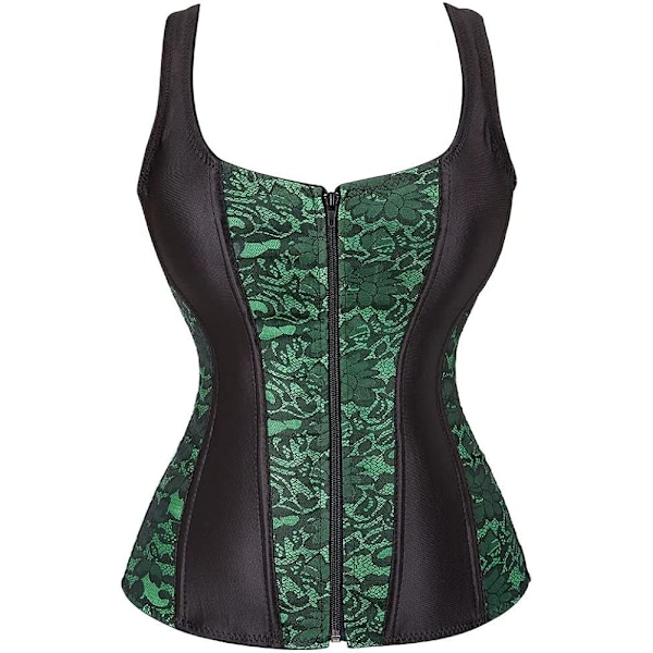 Naisten korsetit Overbust Bustier Top Gothic Sexy Shoulder 2928green M 2928green M