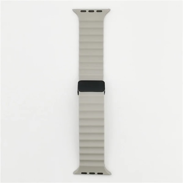 Magneettinen lukko Apple Watch Ultra 2 49mm 45mm 44mm 40mm 41mm 38 42mm silikonirannekkeelle iWatch Series 7 6 3 se 8 9 Harmaa 38mm 40mm 41mm