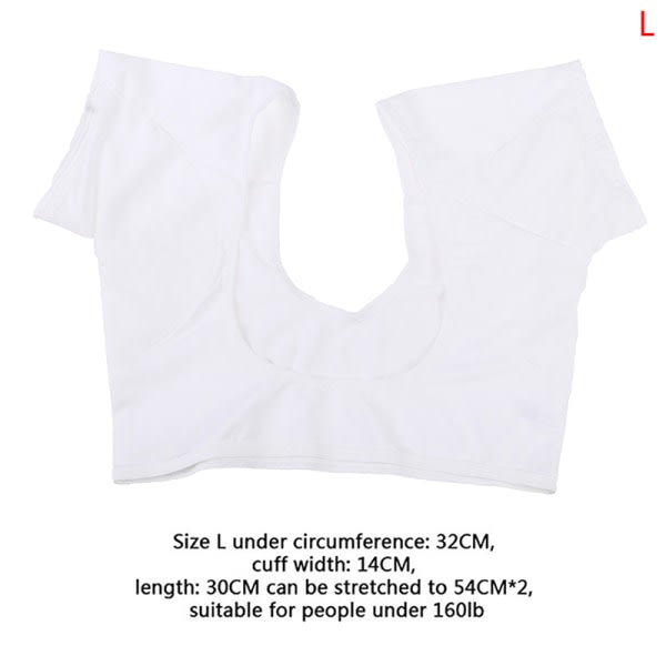 Återanvändbar, tvättbar, svettsäker T-shirt med armhålor White L SQBB