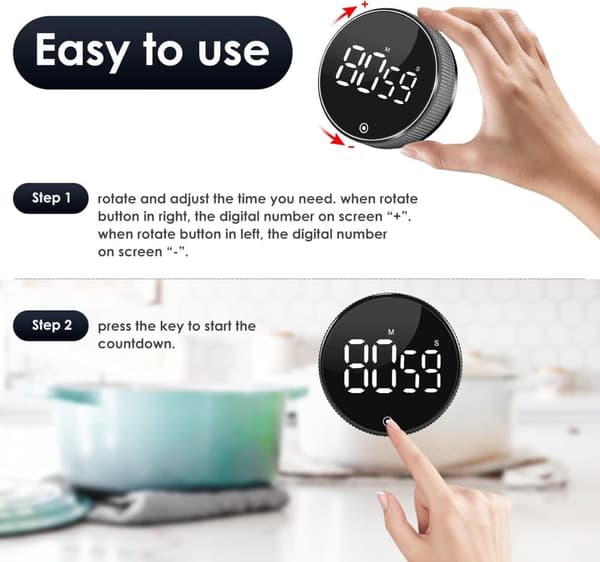 Digitalt Æggeur med Stopur - Køkkentimer - LED