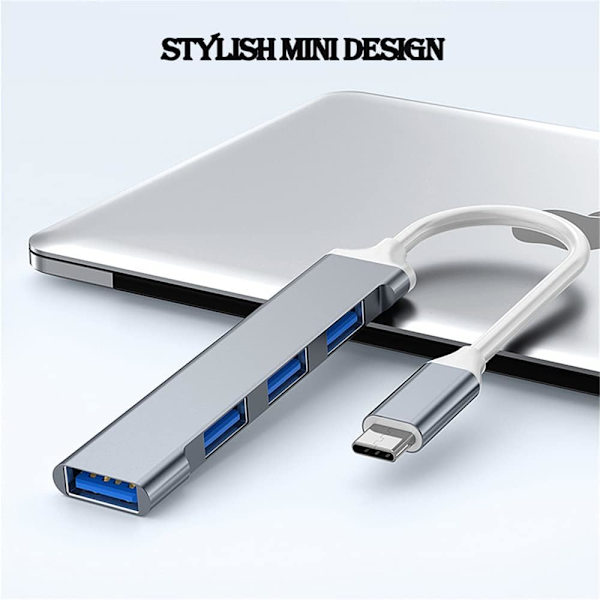 4-portars USB 3.0 Hub Höghastighetstyp c USB Hub 5 Gbps Splitter för