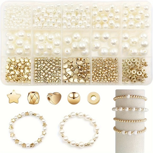 720st pärlor för armbandtillverkning DIY pärlsmycken Vuxna berlocker String Crystal Supplies 720pcs