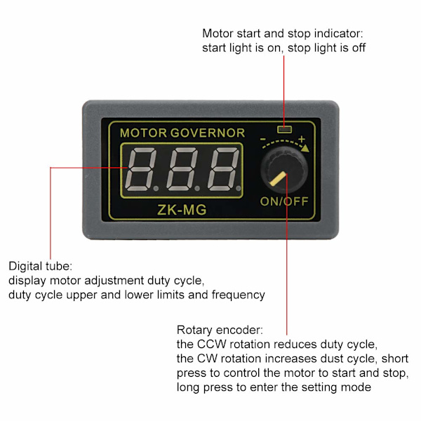 DC-motorstyreenhed, PWM-motorhastighedsregulator, LED-lys dæmper digital display-koder 5V 12V 24V_ma