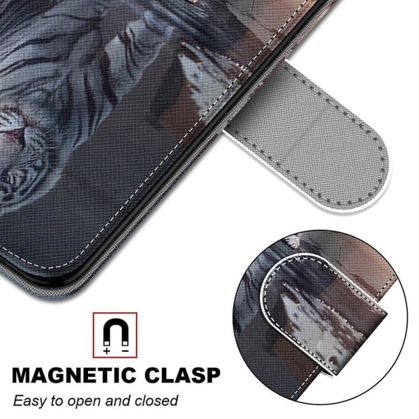SQBB Case för Xiaomi Mi 10t/10t Pro Cover Magnetiska kortplatser Creative Cat Tiger Pattern Case Coque