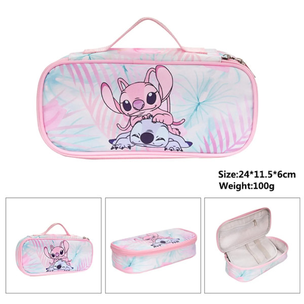 Anime Stitch Fuldtrykt Flap Penne Etui Papirkasse Blyantspose Primær Og Sekundær Skole Studerende Taske Tegneserie C Style