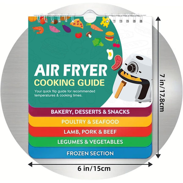 Air Fryer Cheat Sheet Magneter, Kogeguide Magnet Sæt til UK (3 stk) 3 pcs