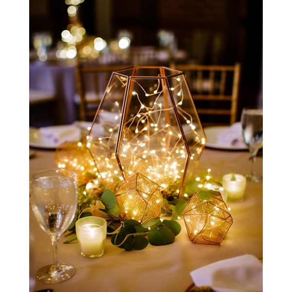 4 Pack 20 Ft LED Fairy Lights, Battery Operated, Waterproof, 8 Modes for Parties, Warm White