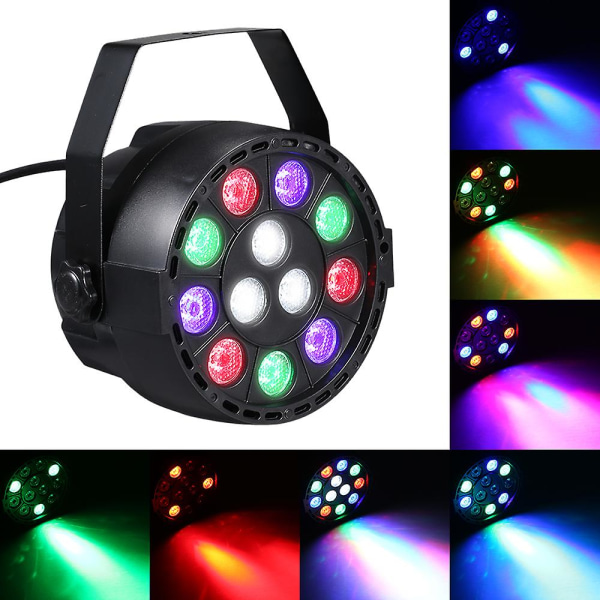 Ac90-240v 12 LEDs Par Lights 8 Channel Rgbw Färgblandning Scen Belysning Med Dmx Strobe & Ljud Aktivt läge För Disco Party Jul Väggtvätt Eu Pl