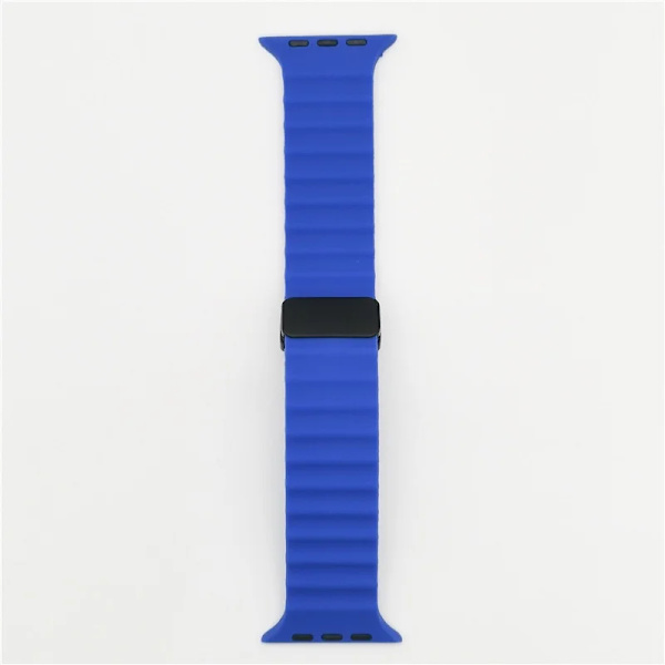 Magnetisk spenne for Apple Watch Band Ultra 2 49mm 45mm 44mm 40mm 41mm 38 42mm Silikonarmbånd iWatch Series 7 6 3 se 8 9 Navy Blue 38mm 40mm 41mm
