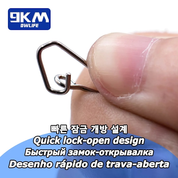 Fiske Snap 50~200st Rustfritt stål Saltvatten Fiske Krok Lure Connector Tackle Snabbfiske Clip Lock Snap Vikter Trolling Storlek-4  24mm 35kg 100 Stk