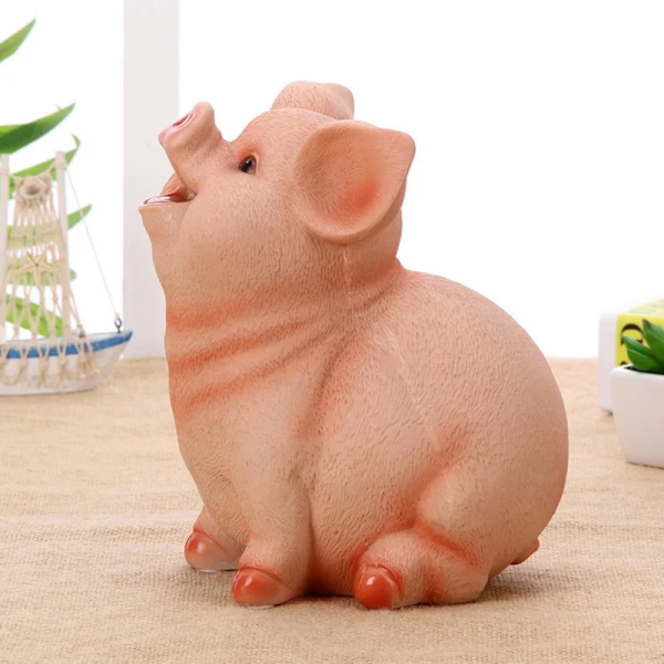 Sovrum Resin Piggy Bank Barn Piggy Bank Söt Pig Piggy Bank Hushålls Dekoration Pyssel För Gåva L