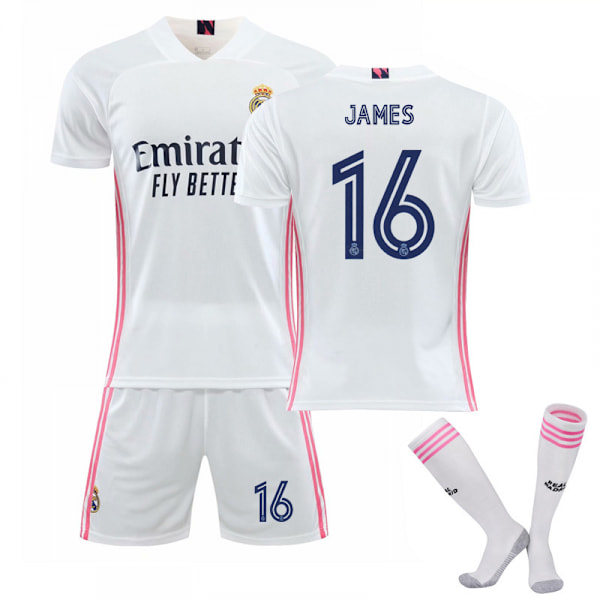 20-21 Real Madrids nye sæt Børn Voksne Fodboldtrøje Træningstrøje No.16 JAMES No.16 JAMES 16