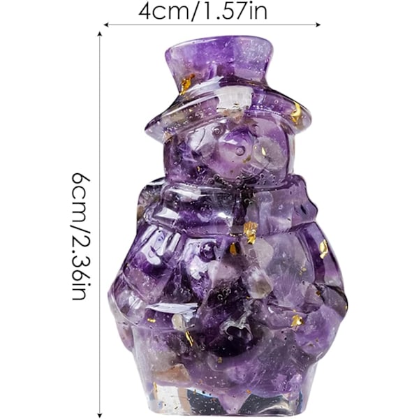 Amethyst Krystal Snemand Figur - 3D Julekollektion Miniature Amethyst