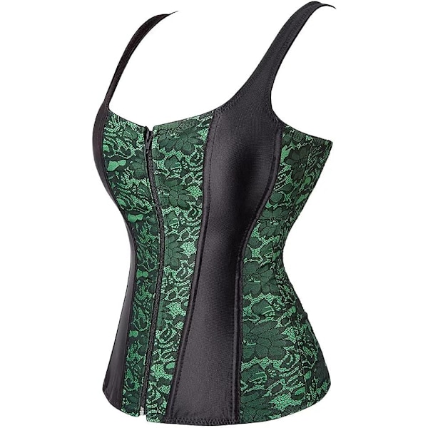 Korsetter for kvinner Overbust Bustier Top Gothic Sexy Shoulder 2928green L 2928green L