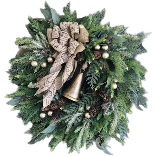 Julens ytterdörr krans konstgjord tallgirland dekoration party ornament 40 cm kransar