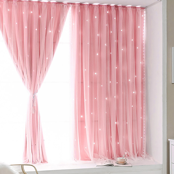 1. Luksusliset söpöt pimennysverhot tähti-aukkomallilla, sopivat lasten makuuhuoneeseen, olohuoneen sisustukseen, beige 70cmx120cm