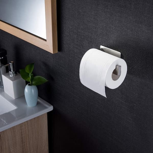 Selvklæbende toiletpapirholder - Rustfrit stål toiletpapirholder til badeværelse uden boring_max