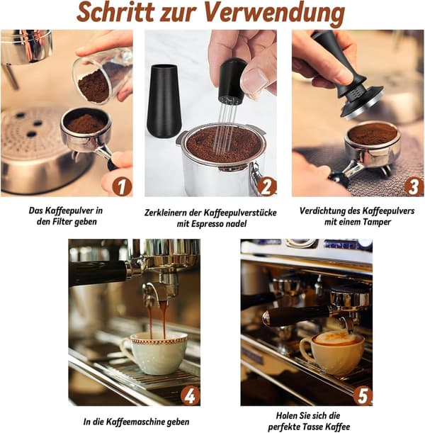 Kaffetamper - tryckregulator / espressotamper-set inkl - Hög kvalitet - Hållbar