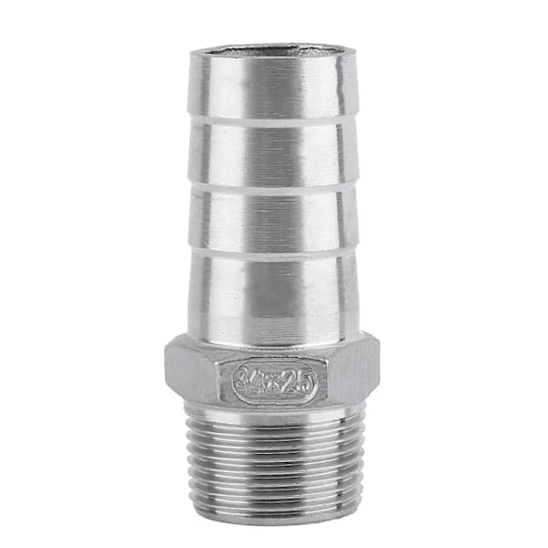 Rustfrit stål han gevind rørfitting adapter slange hale stik (3/4  \"x25mm)—max