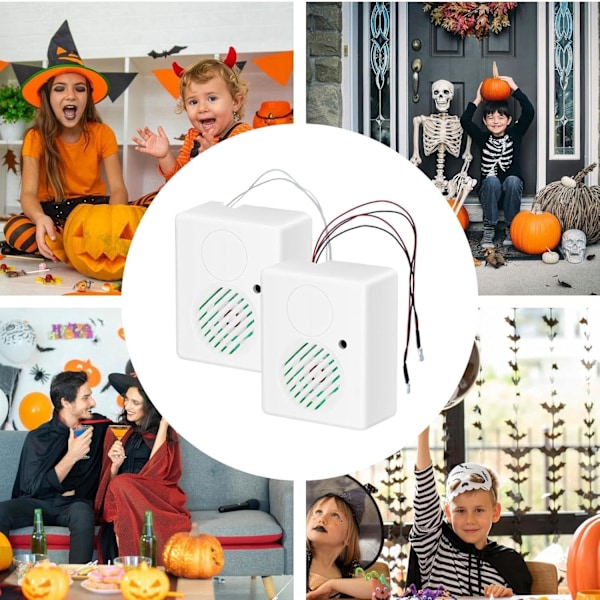 Halloween Ljudeffektmaskin - 2 st Trickiga Läskiga Högtalare för Spökhus