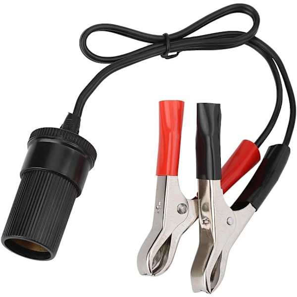 Sigarett-tenneradapter, 12V bilbatteriklemme på adapter Sigarettuttak Tenner Reiselader