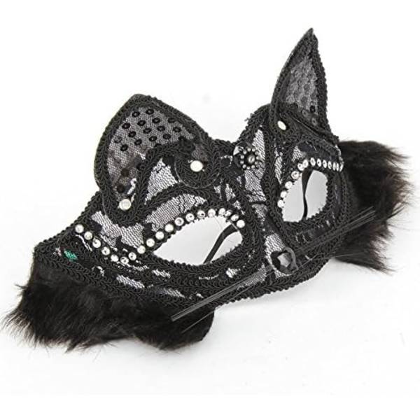 2 stk. Maskerade Kostyme Spets Kattmasker