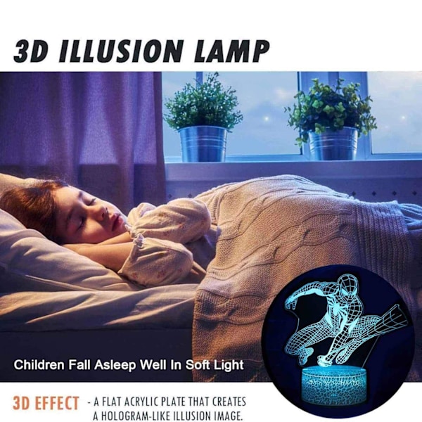 Superhjälte 3D nattlampa, Spiderman leksaker för pojkar, roliga män