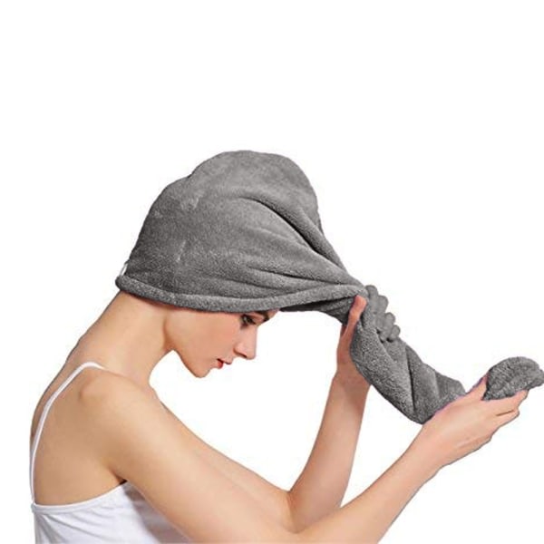 3Pack Hårhandduk Mjuka duschhanddukar för kvinnor Off-white + ljusblå + grå