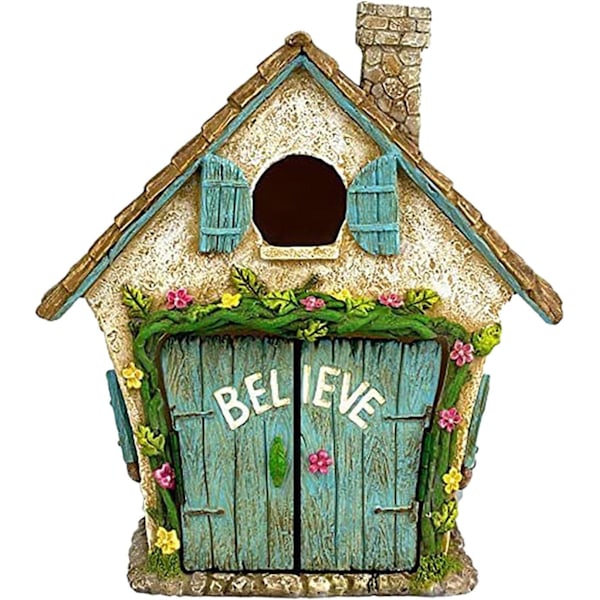 Miniature Fe-Havegårdsdør - Udendørs Elf Hus til Træer, Have & Have Dekoration (Én Størrelse, D) D One size