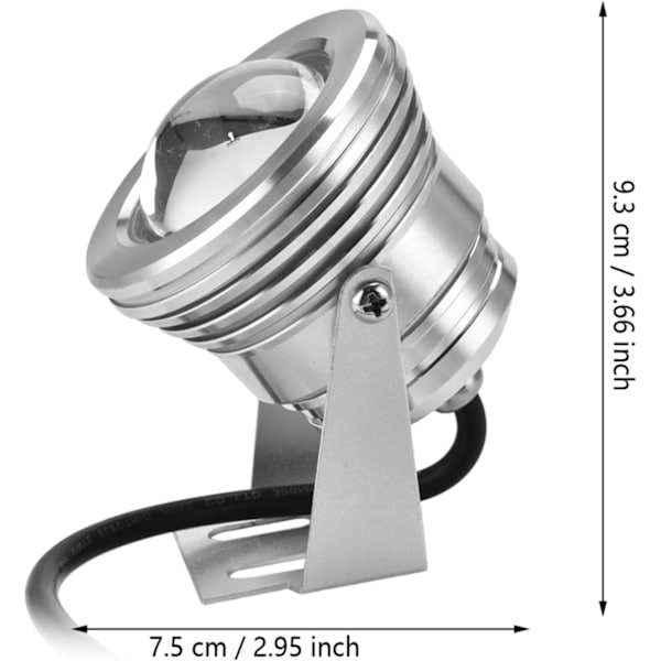 Akvarie LED-lys, 12V 10W RGB Vandtæt Akvarie LED Spotlight Lampe til Akvarium Pool Have Under Vand (sølv skal) silver skal