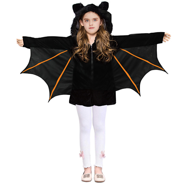 Barnfleece fladdermusdräkt Barn Fuzzy Flying Bat Costume pumpa Barn 150 Children 150