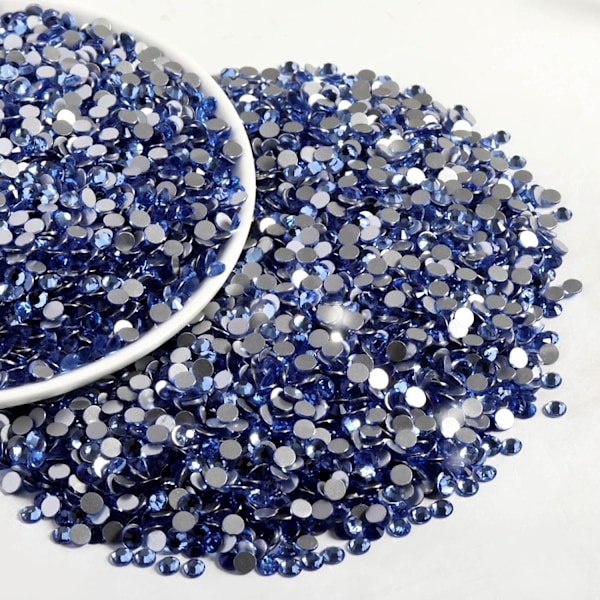 14400 kpl Vaaleansininen Litteä Takapuoli Rhinestones Kynsiin, SS10, 2.7-2.9mm Light Sapphire SS10/14400pcs